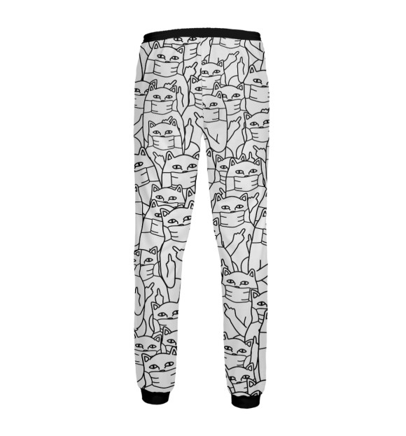 Мужские спортивные штаны с изображением Fuck da virus цвета Белый