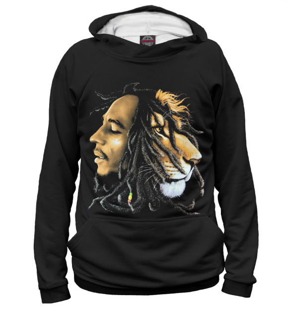 Мужское худи с изображением Bob Marley цвета Белый