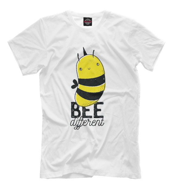 Мужская футболка с изображением Bee different цвета Белый