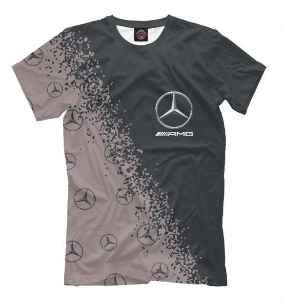 Мужская футболка с изображением Mercedes / Мерседес цвета Белый