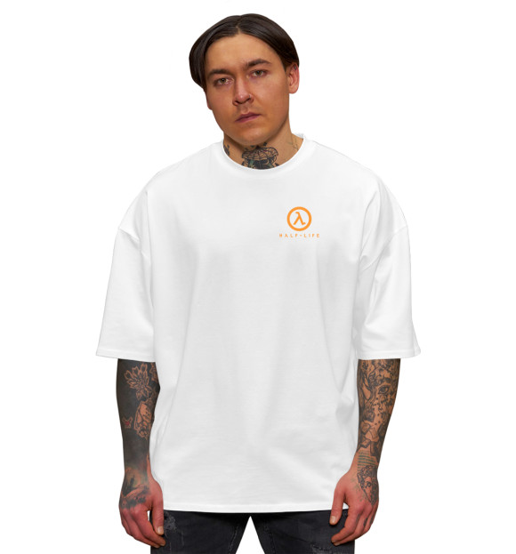 Мужская футболка оверсайз с изображением Half-Life цвета Белый