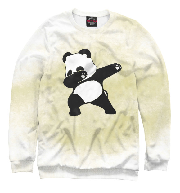 Мужской свитшот с изображением Dabbing Panda цвета Белый