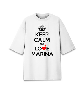 Мужская футболка оверсайз Будь спокоен и люби Марина