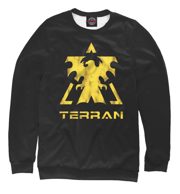 Мужской свитшот с изображением StarCraft II Terran цвета Белый