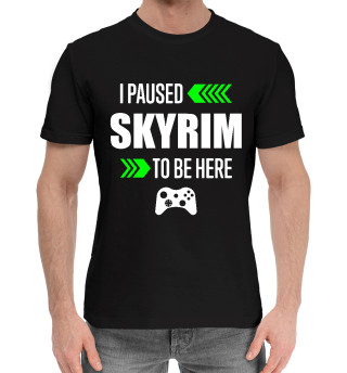 Хлопковая футболка для мальчиков Skyrim I Paused