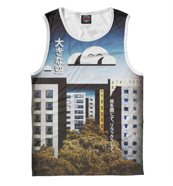 Майка для мальчика с изображением Японский город цвета Белый