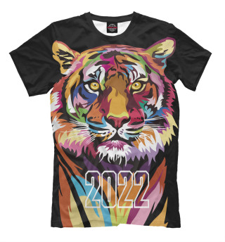 Мужская футболка Тигр в стиле поп-арт