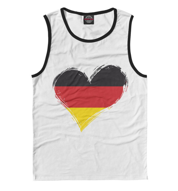 Мужская майка с изображением Сердце Германии (флаг) цвета Белый