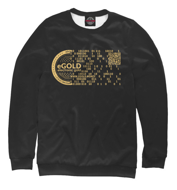 Свитшот для девочек с изображением Gold stablecoin eGOLD цвета Белый