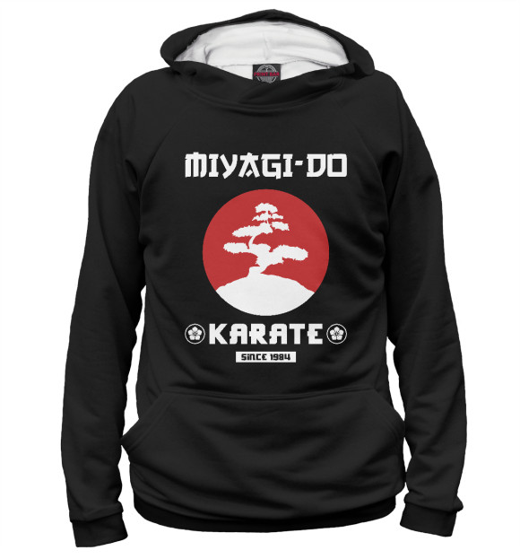 Мужское худи с изображением Miyagi-Do Karate цвета Белый