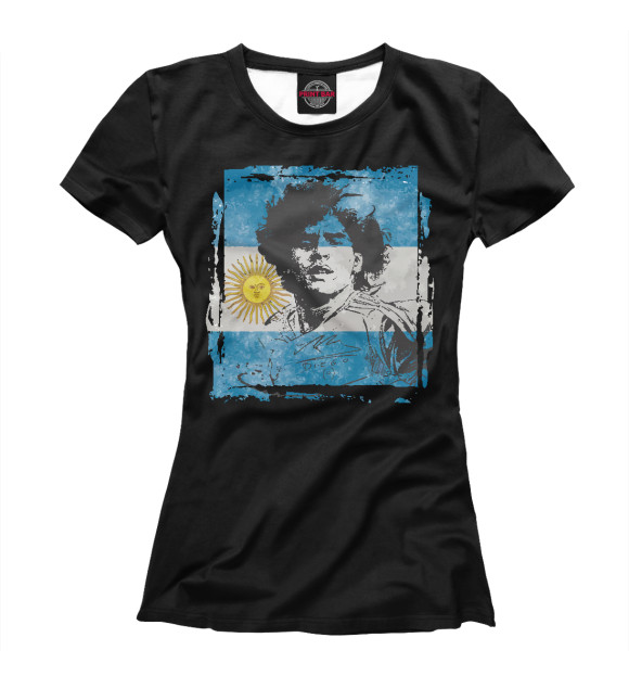 Женская футболка с изображением Maradona цвета Белый