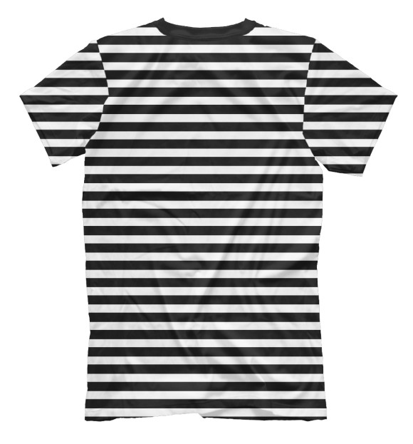 Мужская футболка с изображением Черно-белые полосы и рука цвета Белый