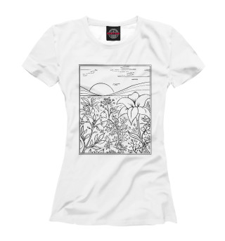 Женская футболка Пейзаж в стиле Line Art