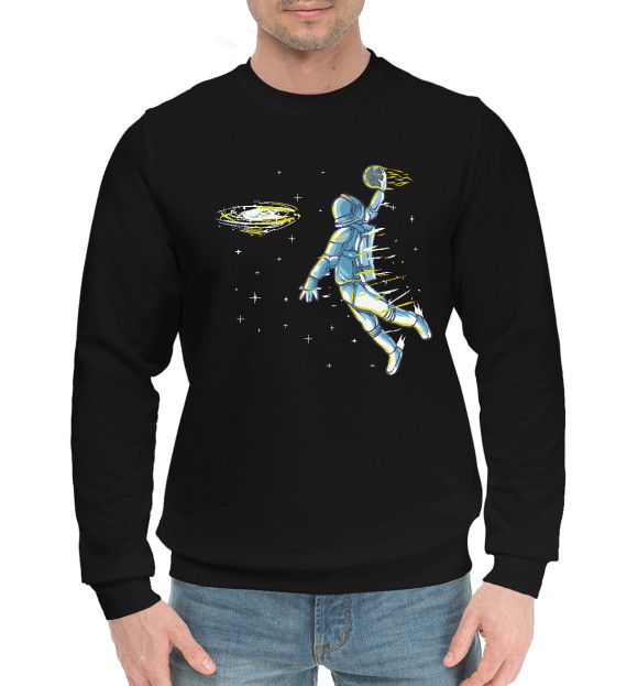 Мужской хлопковый свитшот с изображением Space Dunk цвета Черный