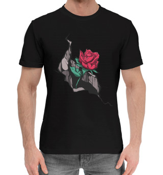 Хлопковая футболка для мальчиков Трещина с розой