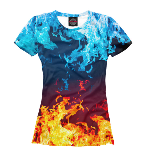 Женская футболка с изображением Лед и Пламя цвета Белый