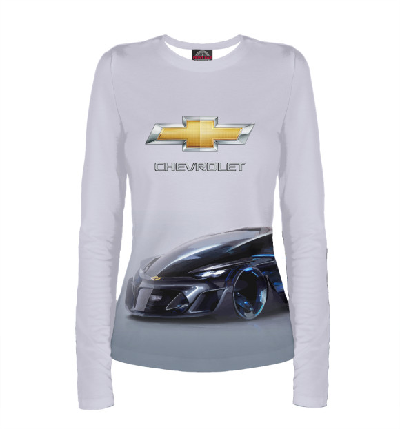 Женский лонгслив с изображением Chevrolet concept цвета Белый