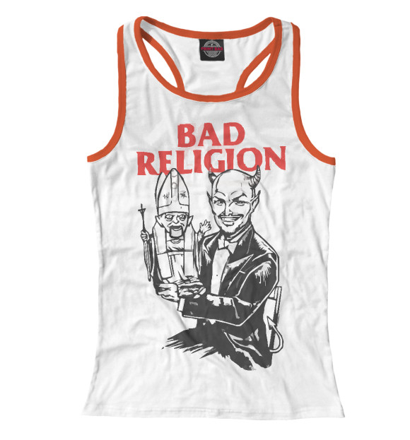 Женская майка-борцовка с изображением Bad Religion цвета Белый