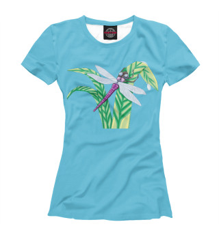 Женская футболка Стрекоза на травинке