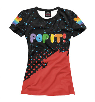 Женская футболка Поп Ит - Крабик | Краски