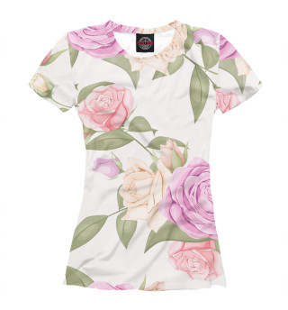 Женская футболка Rose pattern
