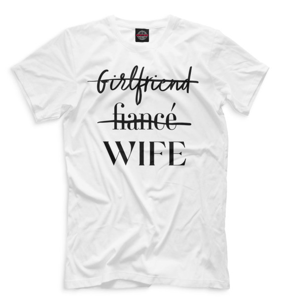 Мужская футболка с изображением Wife белый фон цвета Белый