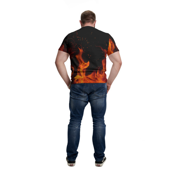 Мужская футболка с изображением Огненная печать Велеса цвета Белый