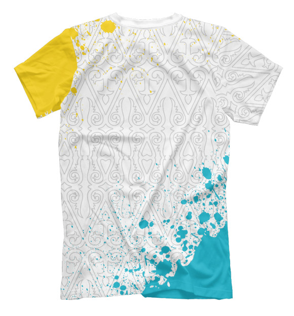 Мужская футболка с изображением Kazakhstan / Казахстан цвета Белый