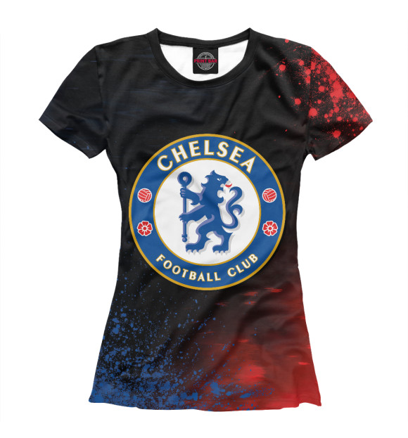 Женская футболка с изображением Chelsea F.C. / Челси цвета Белый