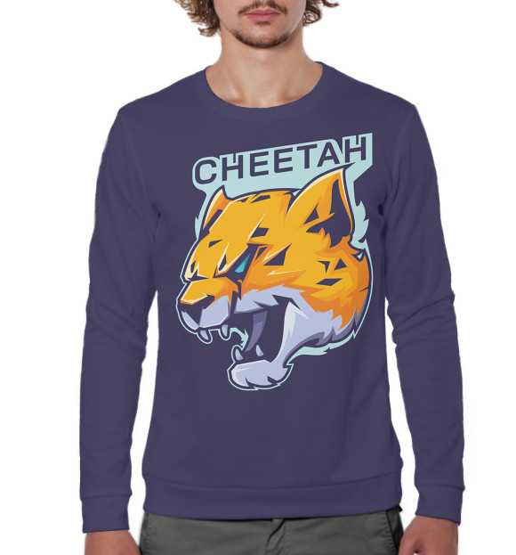 Мужской свитшот с изображением Cheetah цвета Белый