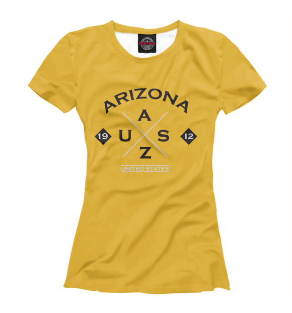 Женская футболка с изображением Arizona USA цвета Белый