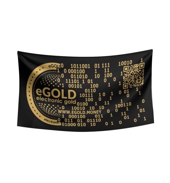 Флаг с изображением Gold stablecoin eGOLD цвета Белый