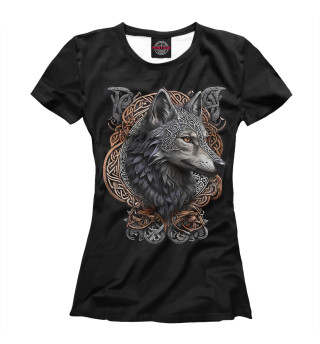 Женская футболка Славянской волк в кельтском стиле