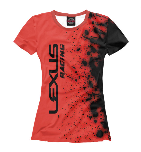 Женская футболка с изображением Lexus | Racing | Брызги цвета Белый