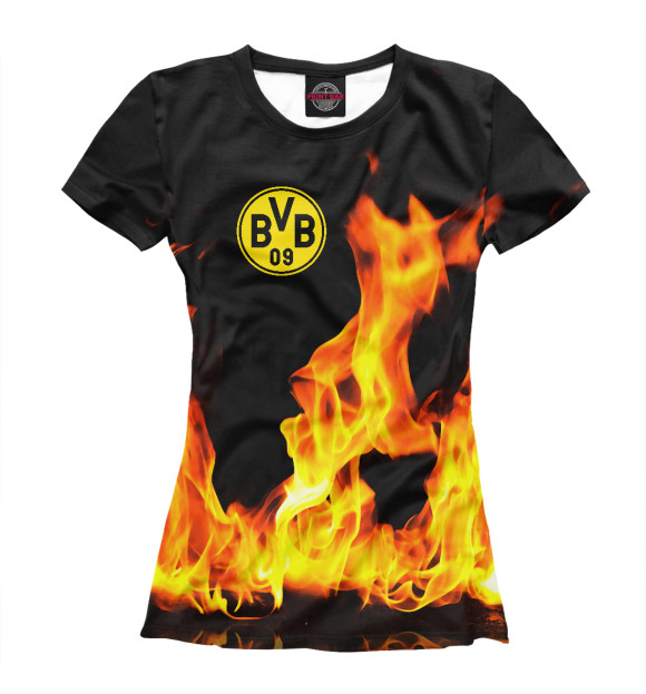 Женская футболка с изображением Borussia цвета Белый