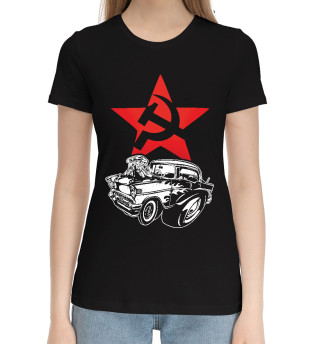 Хлопковая футболка для девочек Хот Род СССР