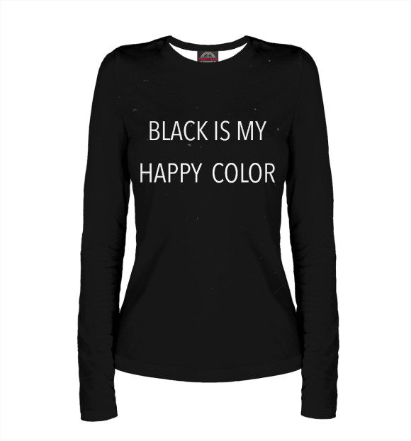 Женский лонгслив с изображением Чёрный мой счастливый цвет цвета Белый