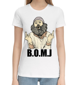 Женская хлопковая футболка B.O.M.J