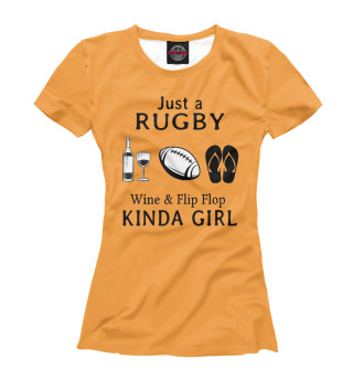 Футболка для девочек Just A Rugby Wine