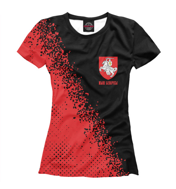 Футболка для девочек с изображением Живе Беларусь! цвета Белый