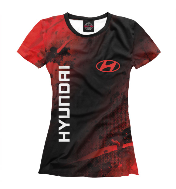 Женская футболка с изображением Hyundai / Хендай цвета Белый