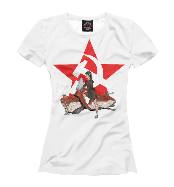 Женская футболка с изображением Советская фантастика цвета Белый