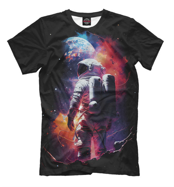 Мужская футболка с изображением Космонавт на неизвестной планете цвета Белый