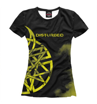 Футболка для девочек Disturbed желтая эмблема