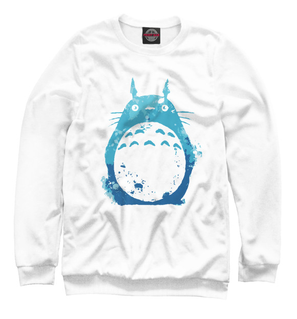Мужской свитшот с изображением Blue Totoro цвета Белый