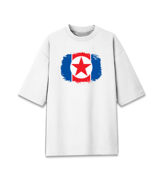 Мужская футболка оверсайз Флаг Северной Кореи