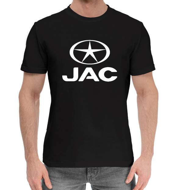 Мужская хлопковая футболка с изображением JAC цвета Черный