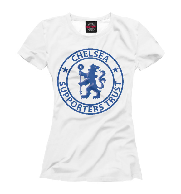 Женская футболка с изображением Chelsea FC цвета Белый