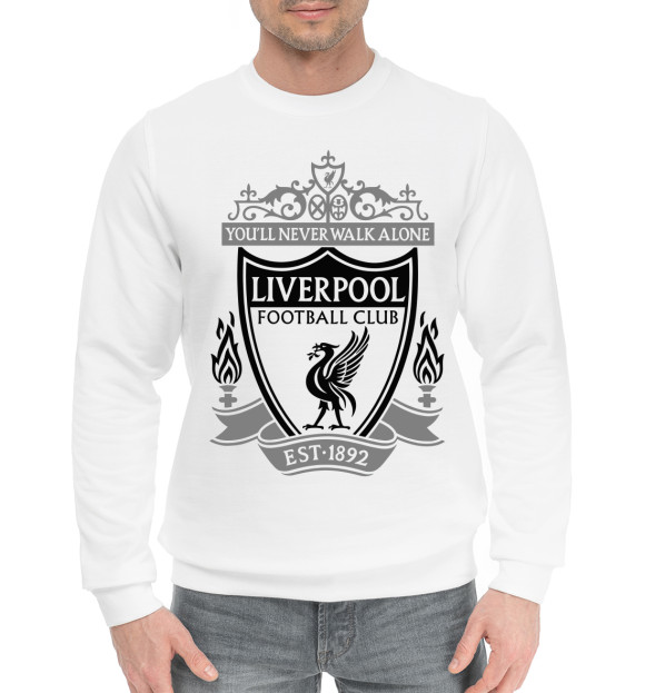 Мужской хлопковый свитшот с изображением Liverpool sport цвета Белый