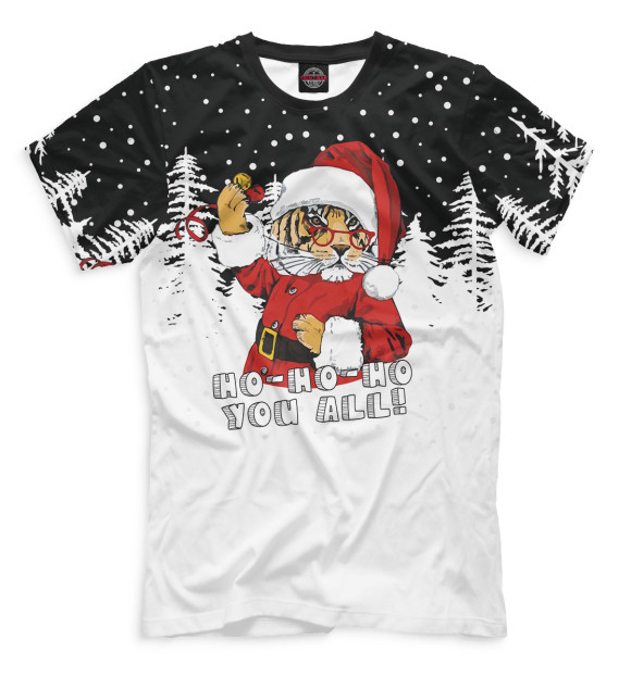 Мужская футболка с изображением Ho-ho-ho you all! цвета Белый